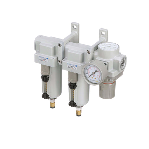 Three Stage Air Drying System All In One With Particulate Filter And Coalescing Filter And Pressure Regulator, Three Quarter Inch NPT