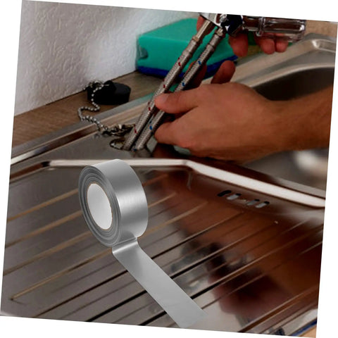 Heavy Duty Duct Tape Sealing Tape for Indoor and Outdoor Use Quick Fix Pipe Leaks and Repairs Base Waterproof Cloth Tape You Can Tear by Hand Sticks Fast and Holds Tough for Household Garage and Outdoor Projects shown on kitchen sink repair