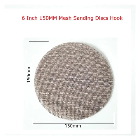 Get Your 6 Inch Mesh Sanding Discs With Hook Loop Backing For Car Bodywork, Dust Free Anti Clogging Grit Paper To Smooth Paint Fast And Easy, 150mm size.