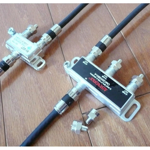 5 Pack Coax Cap Covers 75 Ohm Terminator for Splitters and Amps, F Type Brass Connectors for Coaxial Cables, Blocks Interference.
