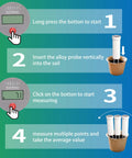 Step-by-step guide showing usage of Industrial Grade Digital Soil pH Meter With No-Hassle Calibration-Free LCD Display.