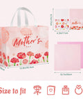 Two Pack 13 Inch Large Mothers Day Gift Bags With Handles, Reusable Nonwoven Floral Gift Bags With Cards, Comes With Tissue Paper