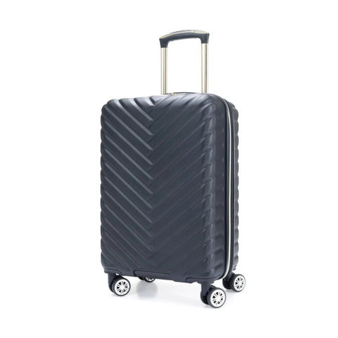 Madison Square Lightweight Hardside Chevron Expandable Spinner Luggage Set With Eight Wheel Spinners And Tear Resistant Interiors