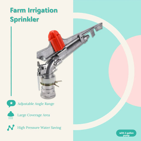 2 Inch Water Spray Gun For Big Coverage Rotary Sprinkler For Farm Lawn And Garden Irrigation with aluminum swivel arm