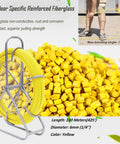 Heavy Duty Fiberglass Fish Tape 425 Ft 6MM Duct Rodder With Brake, yellow coiled tape on metal frame, outdoor use