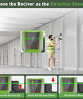 Laser Level Receiver With Pulse Mode For All Pro And Everyday Laser Levels, A Real Workhorse, Accurate Plus Or Minus One Seventeenth Inch, Up To 200 Ft Range, Green And Red Beams, Two Sided LED Prompt, Magnetic Mount, And Clamp Included on leveling staff