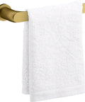 Open Ended Towel Arm In Brushed Nickel Finish For Avid Collection with a white towel hanging, sleek modern design.