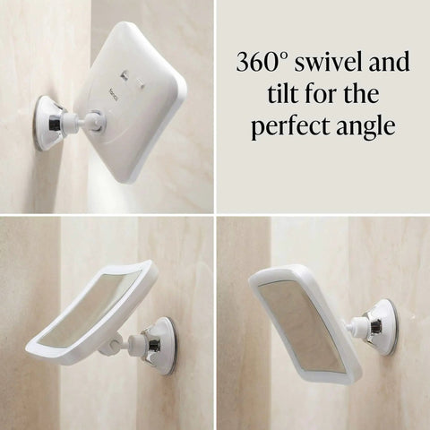 10X Magnifying Lighted Makeup Mirror With Natural Daylight LEDs Portable Cordless Vanity Mirror, square, rotating wall mount.