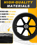 20 Inch Flat Free Wheel Set For Wheelbarrows, Heavy Duty 600Lb Capacity, Direct Replacement For 20 Inch Cart Wheels