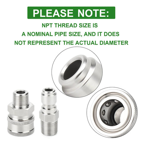 12-piece stainless steel pressure washer adapter kit with 3/8 in male quick-connect fittings (front view)