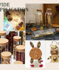 Collage showing wide application of Conical Cork Bottle Stoppers Set For Wine And Beer 30 Pcs Wooden Plugs 1.7 Inch Diameter Soft Wood Corks.