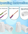 4 white ceramic high-temperature wire connectors, porcelain twist caps for high-temp electrical heating systems