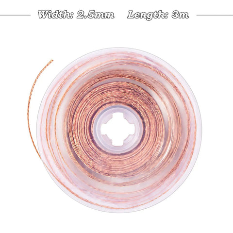 Top view of Pro Grade No Clean Braided Desoldering Wick For Solder Removal, Copper Wire Wick, 0.1 inch width by 3 meter length spool