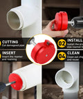 PVC Fitting Saver With 3 Inch Aluminum Head, Pro Grade Pipe Reamer And Socket Saver With 0.315 In Hex Shaft For Water Lines, Drains, And Vents installation steps