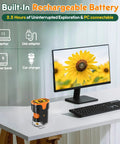 Kid Friendly Handheld Microscope With 2.0 Inch Screen 1000X Magnification Rechargeable Pocket Digital Microscope next to a computer monitor