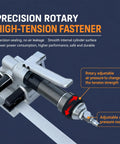 Heavy Duty Handheld Pneumatic Strapping Machine For 19 To 50 Mm Steel Bands with rotary adjustable air pressure nozzle and tension control.
