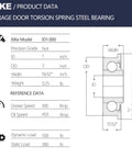 Diagram of 2 Pack Garage Door Torsion Spring Beefy Bearing 1 In ID X 2 In OD Flange Sleeve with measurements and specs