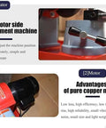 Close-up of Professional Grade Circular Saw Blade Sharpener With Adjustable Rotary Mill Grinding Attachment for Carbide Tipped Cutters showing motor side adjustment.