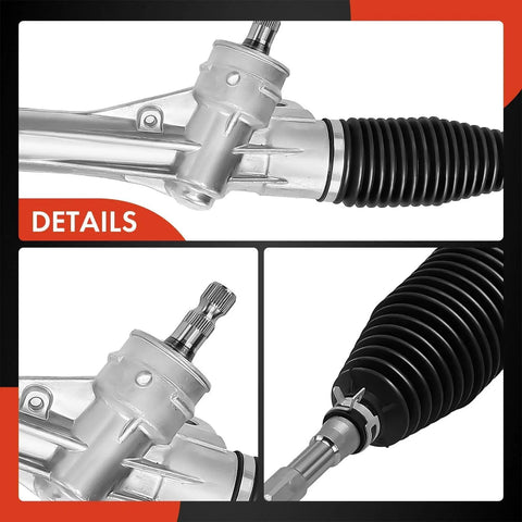 Close-up details of Electronic Power Steering Rack and Pinion for Toyota RAV4 2006 2015 with tie rods and dust boots
