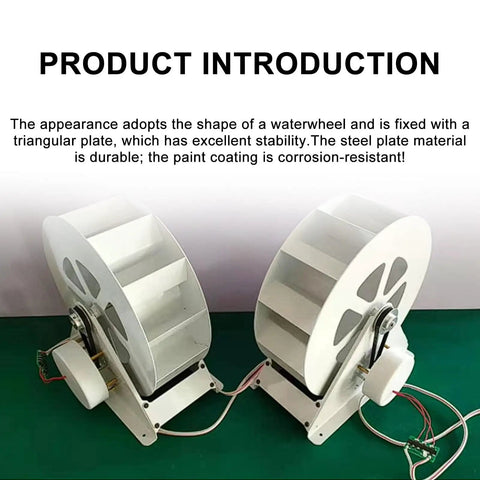 Outdoor Water Wheel Generator 50W And 100W For Ponds, Streams, Rivers And Canals, anti corrosion coated steel, side view