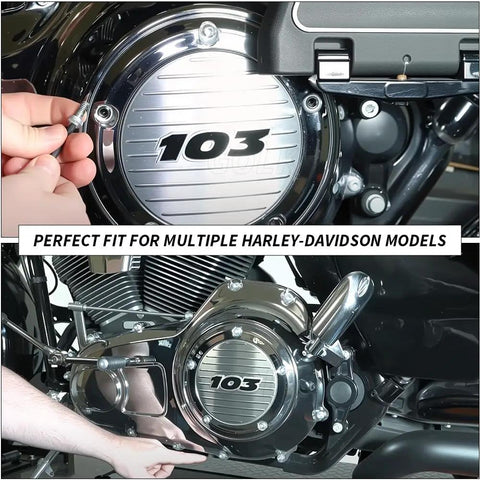 Bulletproof Stainless Steel Primary Cover Bolt Kit With Clutch Gasket For Harley Davidson Touring Models Electra Glide Road King Street Glide 2007 To 2016 during installation on motorcycle engine.