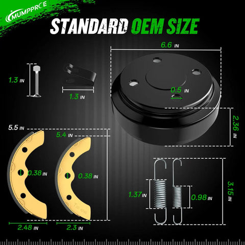 Dimensions of Club Car Brake Repair Kit For DS 1995 Up And Precedent 2004 Up Golf Carts Drum Hub Shoes Pads Spring Set OEM