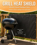 Heavy Duty Fireproof Fence Cover And Screen Protection For Grill Heat Shield On Deck Railing Balcony Privacy Screen Cover Waterproof Windscreen For Apartments Weatherproof 3x6 Feet shown with grill on deck