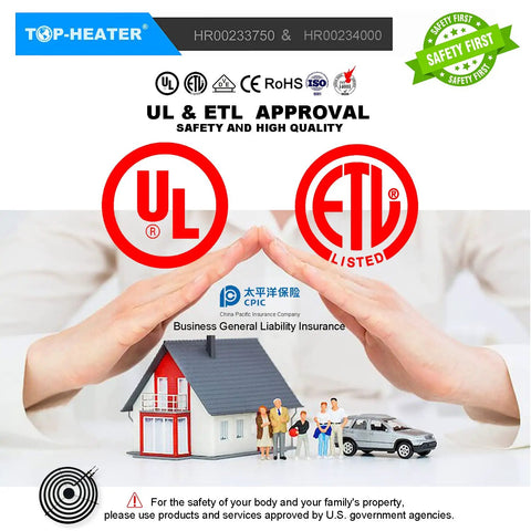 Hands protecting a house model with UL and ETL approval logos, emphasizing safety and reliability.