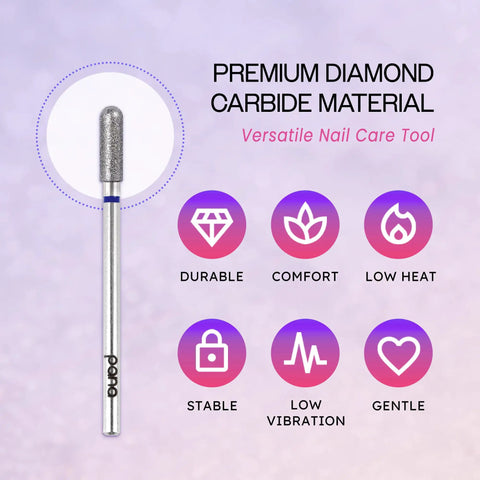 Diamond Carbide Safety Nail Drill Bit Three Thirty Second Inch Shank Style 08 Medium Grit Pro Grade Quality For Acrylic Gel Nails Dry Manicure Pedicure Shape Remove Tools close-up view