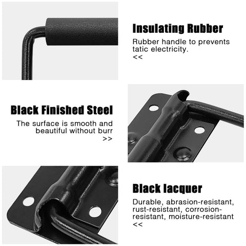 2 Pack 4.9 Inch Heavy Duty Spring Loaded Stainless Steel Surface Mount Chest Handles With Rubber Grip details