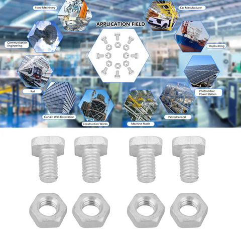 Aluminum Greenhouse Hardware Kit Nuts And Bolts Set M6x12mm Replacement Bolt Assortment Durable Screws And Fasteners For Repair Work Must Have Diy Garden Projects And Garden Shed Framing Weather Resistant; M6x12 bolts and nuts