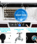 Heavy Duty Countertop Ice Maker Machine Portable Bullet Ice Cube Maker Self Cleaning Design showing automatic cleaning feature.