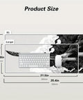 Extended Gaming Mouse Pad Large Desk Mat for Laptop and Keyboard Non Slip Rubber Base with Stitched Edges Waterproof Surface Ultra Wide 11.8 x 31.5 Inches Home Office and Gaming Setup shown with dimensions.