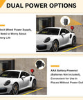 Adjustable Garage Parking Sensor With LED Display Black No Guesswork Parking Ultrasonic Distance Meter From 6 Inches To 6 Feet For Pinpoint Parking, Easy Setup With Adhesive Or Anchors, Great For Compact Cars, SUVs, And Trucks. Wall-mounted black garage parking sensor with LED display and wired power supply