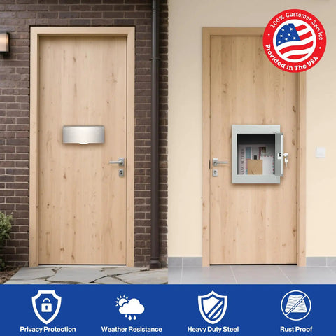 Built Tough Heavy Duty Through Wall Mailbox With Rainproof Cover Locking Drop Box And 10 Inch Adjustable Chute Weatherproof Drop Safe