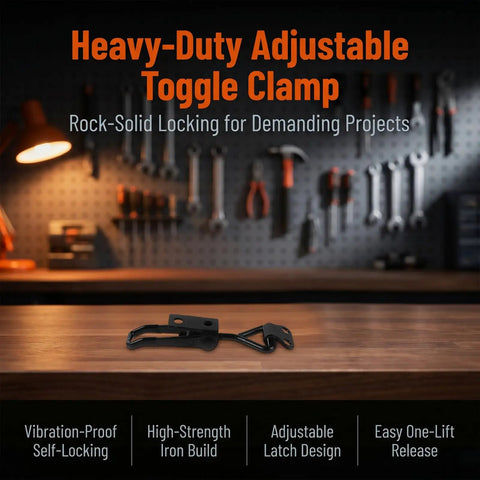 12 Pack Heavy Duty Toggle Clamp Latches Type 4001 220 Lb Holding Capacity Adjustable Self Lock Toggle Latch in workshop setting