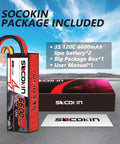 3S 11.1V 6600mAh 120C LiPo RC Battery With EC5 Connector package contents displayed outdoors