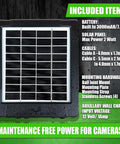 Reaktor Universal Solar Power Pack For Security Cameras, Trail Cameras, And Game Cameras With A 3W Compact Solar Panel