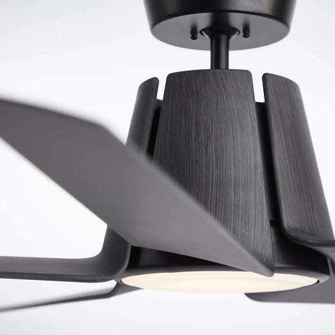 Close-up of 60 Inch Ceiling Fan With LED Light And DC Motor Five Blades Oil Rubbed Bronze Damp Rated For Indoor Outdoor Use