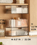 Two Tier Drawer Organizer For Medicine Cabinet Stackable Clear Storage Drawers For Small Bathroom Vanity Cabinet