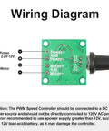 Wiring diagram for 2 Pack Pwm Speed Controller For Low Voltage Dc Motors With Adjustable Driver Switch And Knob 1.8V To 12V Settings 2A 30W