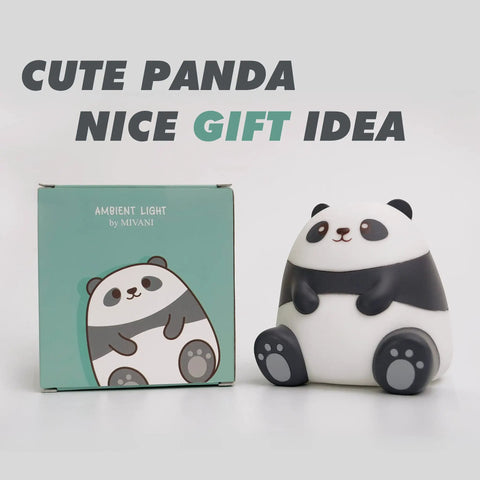 Panda Night Light For Kids With Cozy LED Glow Timer Auto Shutoff Battery Operated Silicone Animal Night Light With Gift Box