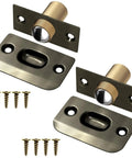 2 Pack Ball Catch Door Hardware For Top Of French Doors Adjustable Drive In Ball Latch Invisible Pantry Door Solution Bronze Finish Heavy Duty Stainless Steel Build Keeps Doors Quiet Closed And Secure