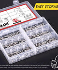 210 Piece Stainless Steel Button Head Torx Sheet Metal Screws Set With Tamper Proof Security in plastic storage case