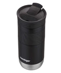Lockdown Seal Double Wall Vacuum Insulated Stainless Steel Travel Mug Keeps Your Brew Piping Hot Six Hours And Ice Cold Twelve Hours For Daily Grinds 16 Oz Licorice with textured grip