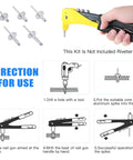 Five Sizes 240 Pieces Large Flange Aluminum Blind Rivets Set Diameter Three Sixteenths Inch With Lengths Three Eighths Inch One Half Inch with tool