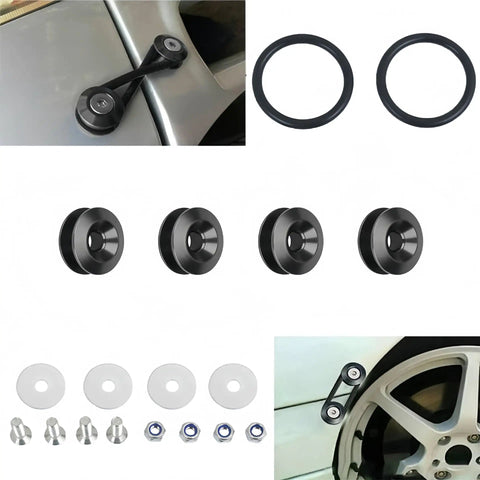 12 Piece Quick Release Front Bumper Clips Set Black Durable Plastic Fasteners for Easy Install on Front and Rear Bumpers