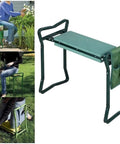 Heavy Duty Garden Kneeler And Seat Foldable Bench For Yard Work With Velcro Tool Pouches Converts To Kneeler Or Sit Down Chair