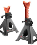 Beefy 3 Ton Jack Stands With Locking Pins Adjustable Height 10.8 To 16.3 Inches Heavy Duty Steel Lift Stands For SUV Truck Car UTV ATV Pair Black And Orange
