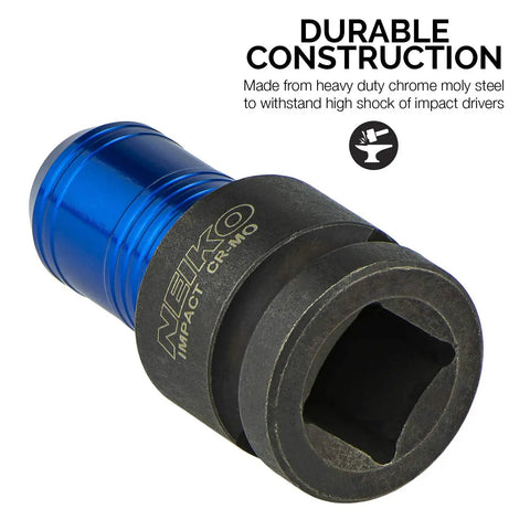 Impact Wrench Adapter One Half Inch Drive To One Quarter Inch Hex Converter With Quick Change Chuck durable CrMo steel